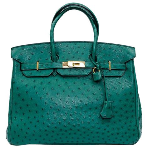 hermes birkin green ostrich.